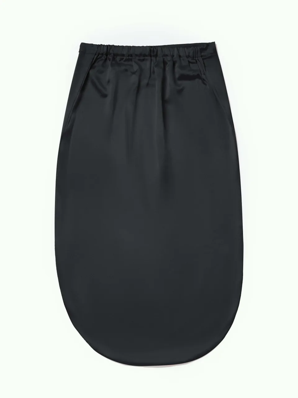 Ruffle Edge Silk Sleep Bonnet, Hair Cover for Adults in Black — long bonnet laid flat