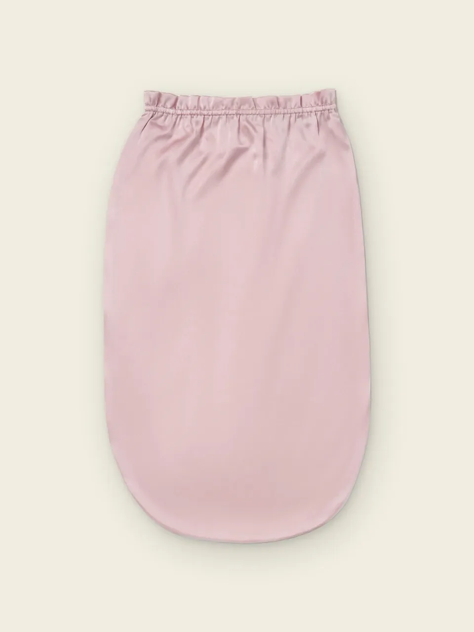 Ruffle Edge Silk Sleep Bonnet, Hair Cover for Adults, on an oat backdrop