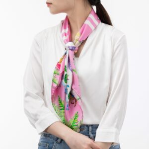 Animal Home Badge And Wine Glass Printed Square Scarves
