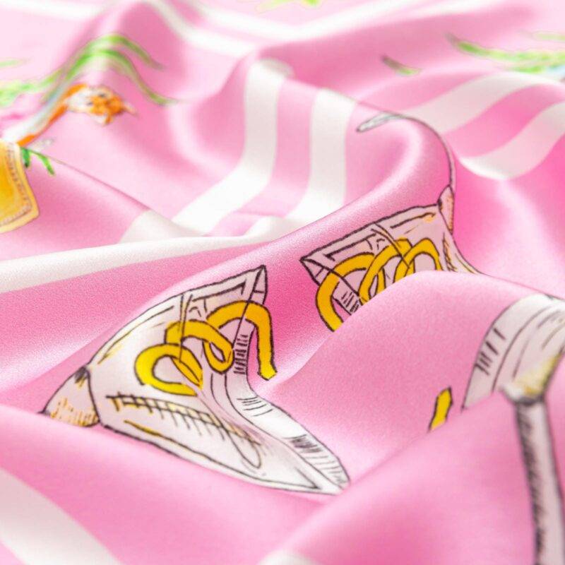 Animal Home Badge And Wine Glass Printed Square Scarves