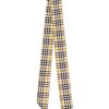 British Style Check Twill Silk Ribbon Scarf