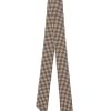 British Style Check Twill Silk Ribbon Scarf