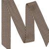 British Style Check Twill Silk Ribbon Scarf