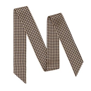 British Style Check Twill Silk Ribbon Scarf