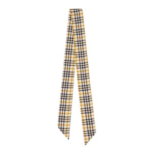 British Style Check Twill Silk Ribbon Scarf