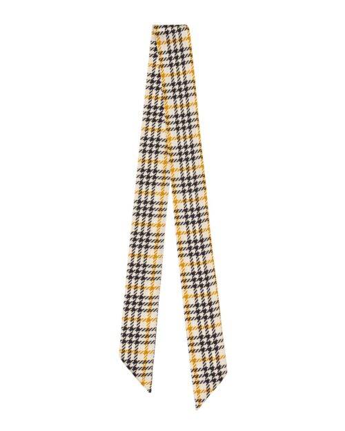 British Style Check Twill Silk Ribbon Scarf
