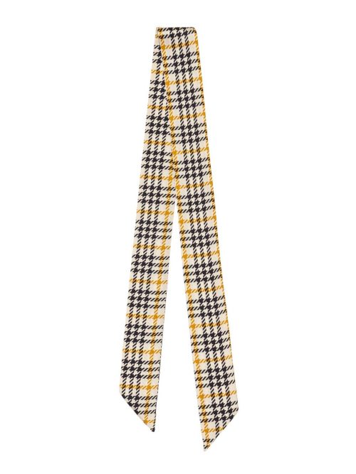 British Style Check Twill Silk Ribbon Scarf