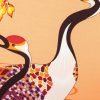 Square Silk Scarf Double Crane in Flower