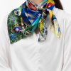 Flower Muse and World Atlas Square Silk Scarf