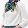 Flower Muse and World Atlas Square Silk Scarf