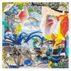Flower Muse and World Atlas Square Silk Scarf