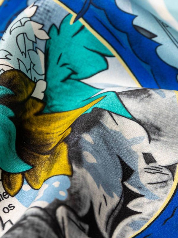 Flower Muse and World Atlas Square Silk Scarf