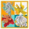 “Four-color Flower” Silk Bandana Scarf