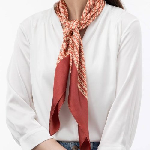 Plaid Square Silk Scarf