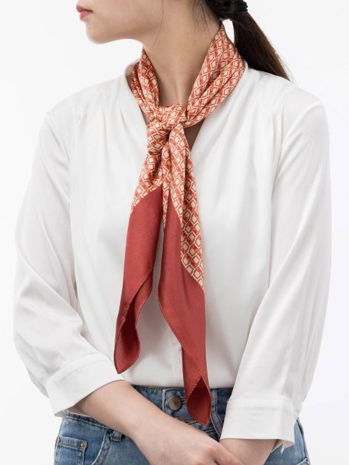 Plaid Square Silk Scarf