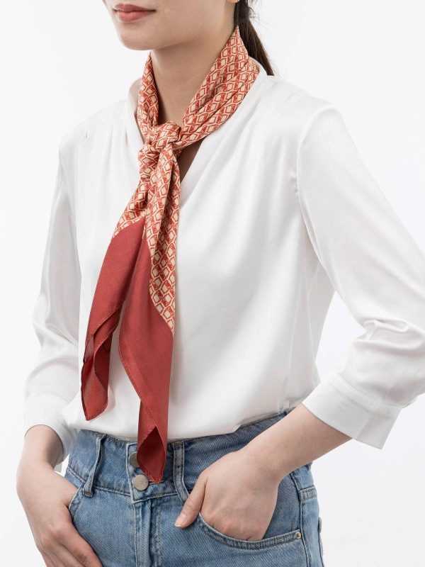 Plaid Square Silk Scarf
