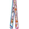 Temperamental Blue Carriage Twill Silk Ribbon Scarf