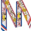Temperamental Blue Carriage Twill Silk Ribbon Scarf