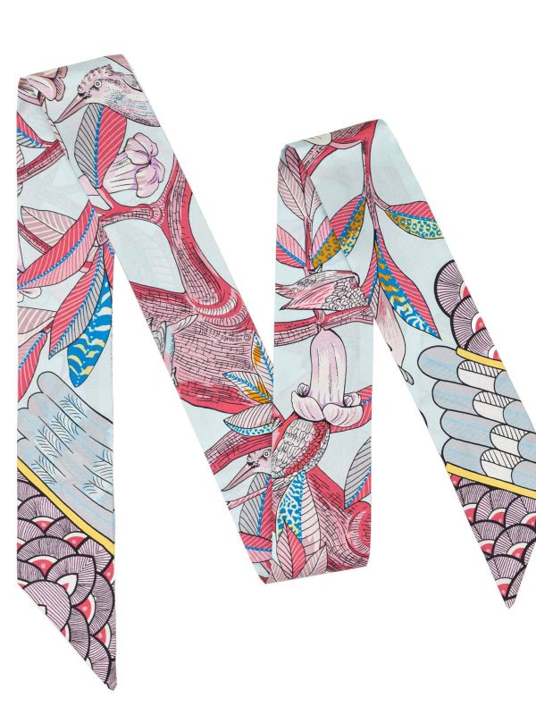Tree of Song Twill Silk Ribbon Scarf