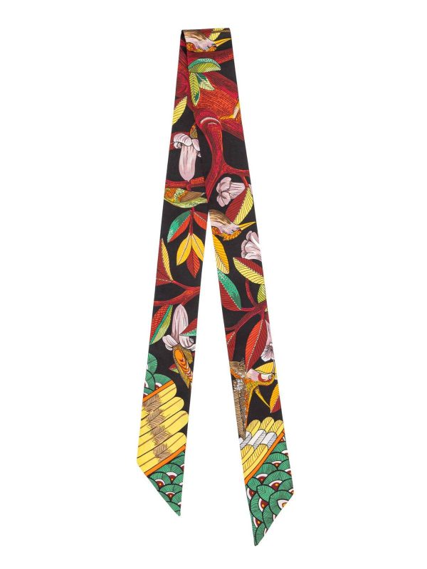 Tree of Song Twill Silk Ribbon Scarf