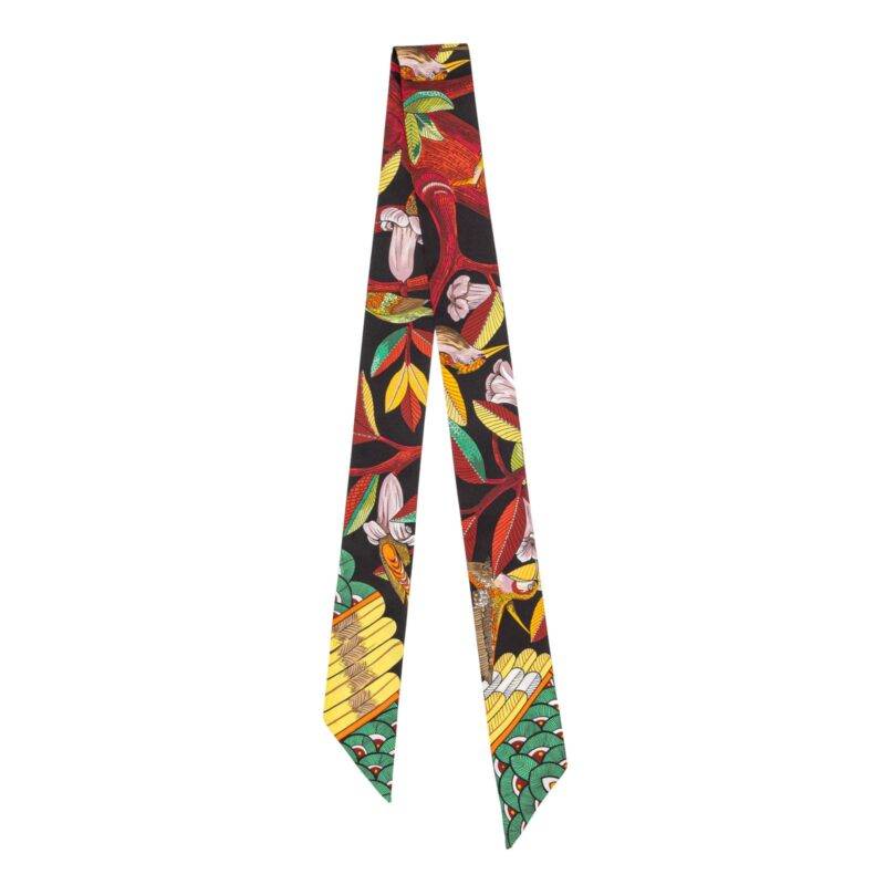 Tree of Song Twill Silk Ribbon Scarf