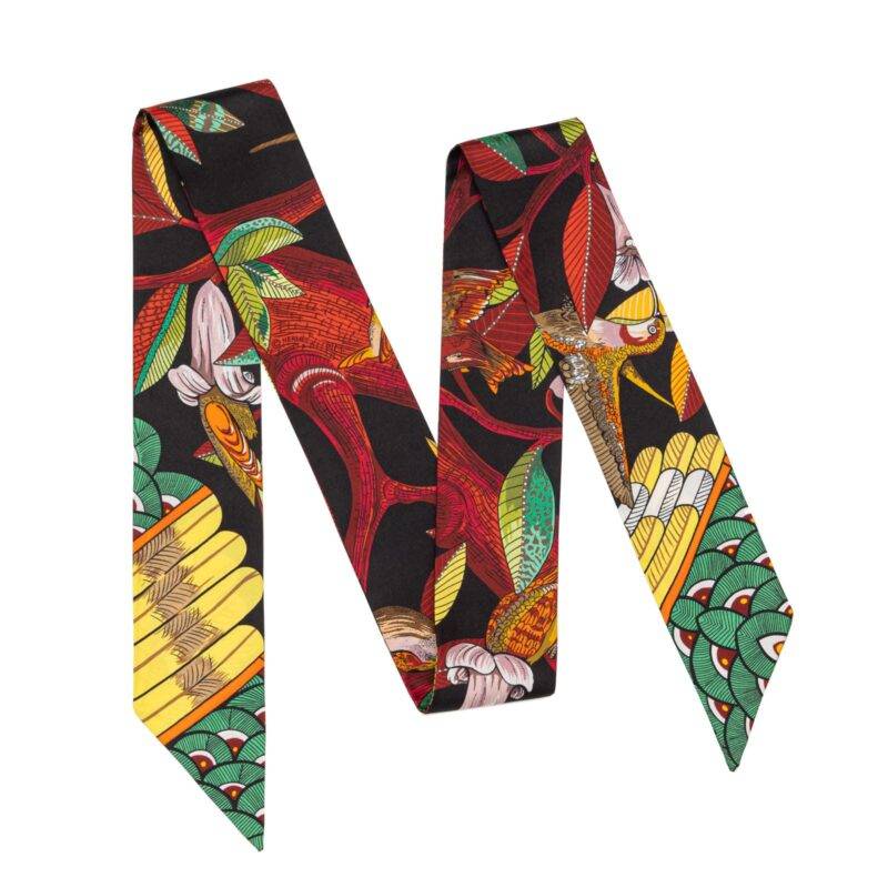 Tree of Song Twill Silk Ribbon Scarf