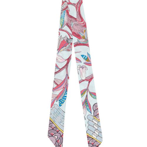 Tree of Song Twill Silk Ribbon Scarf