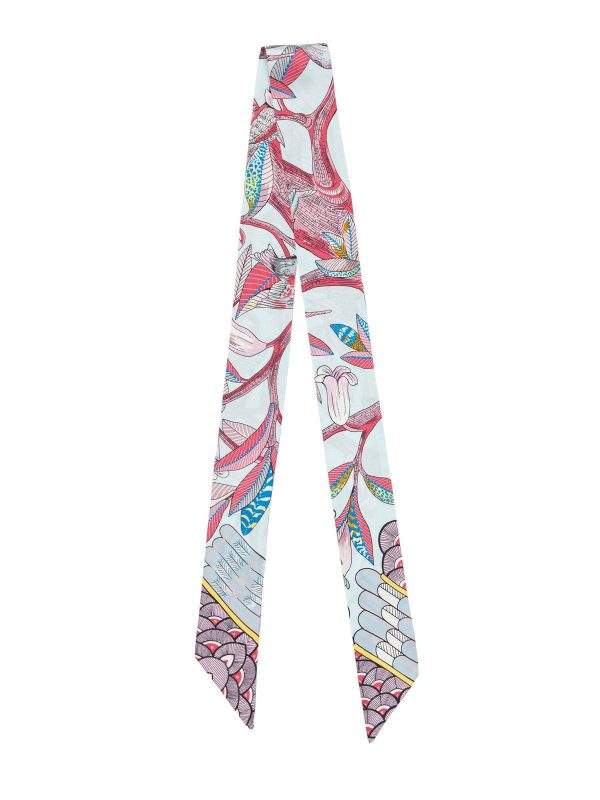Tree of Song Twill Silk Ribbon Scarf