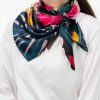 Women and Elephant in the Rainforest Square Silk Scarf