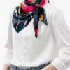 Women and Elephant in the Rainforest Square Silk Scarf