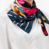 Women and Elephant in the Rainforest Square Silk Scarf