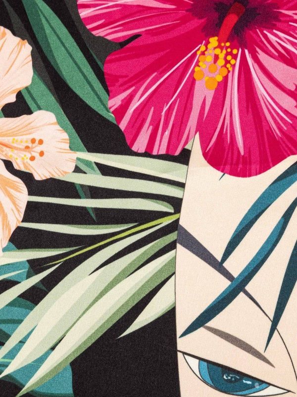 Women and Elephant in the Rainforest Square Silk Scarf