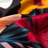 Women and Elephant in the Rainforest Square Silk Scarf