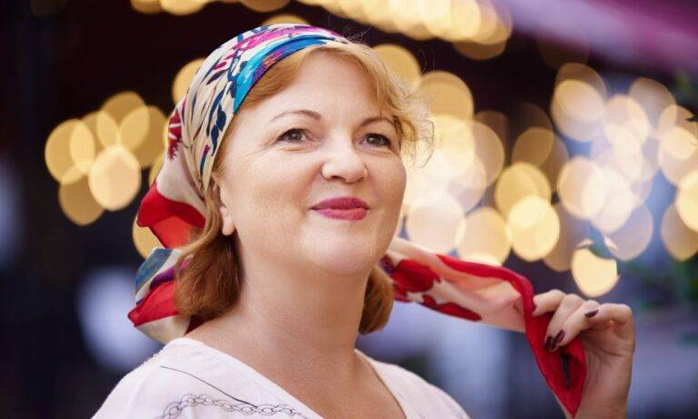 how to tie silk head scarf