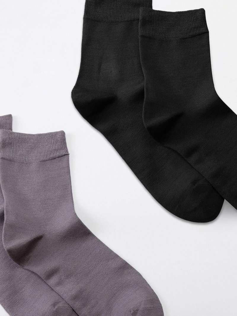 mulberry silk mid calf socks for men 2 pack