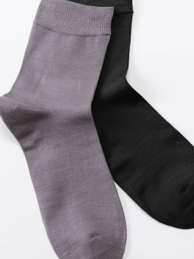mulberry silk mid calf socks for men 2 pack