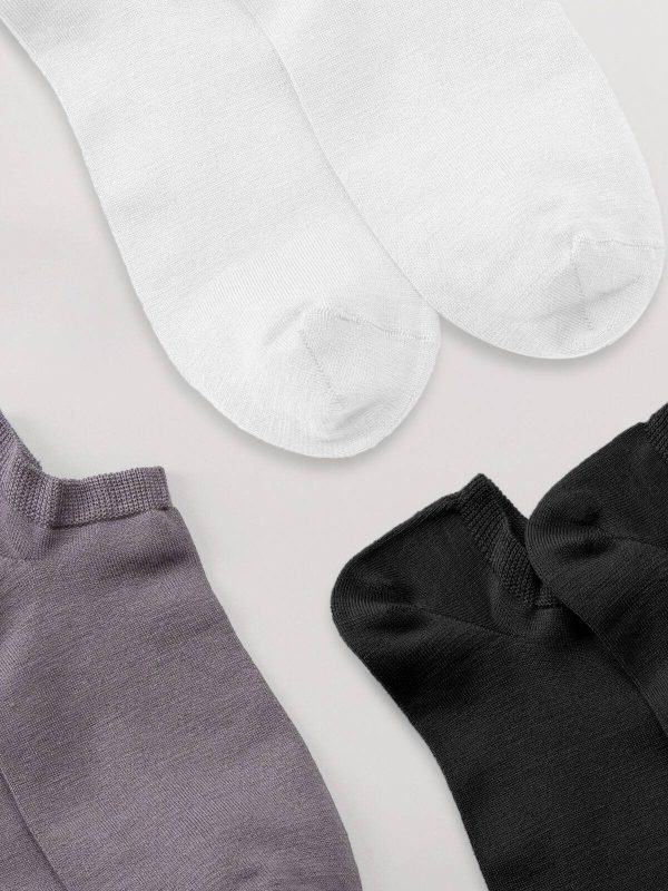 mulberry silk low cut socks for men 3 pack