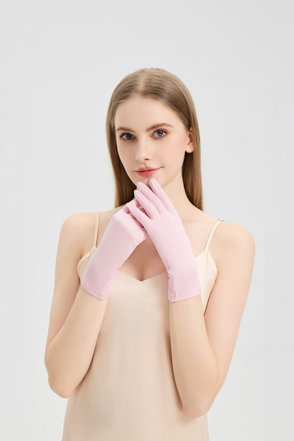 Wrist-Length Silk Gloves for Women