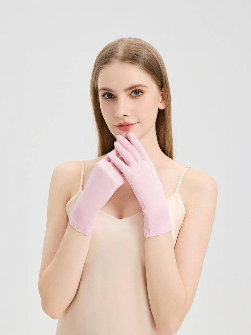 Wrist-Length Silk Gloves for Women