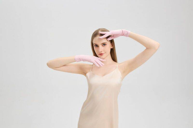 Wrist-Length Silk Gloves for Women