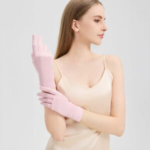 Wrist-Length Silk Gloves for Women