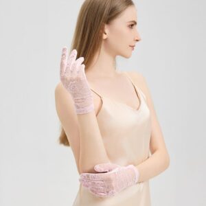 Wrist-Length Lace Gloves for Women