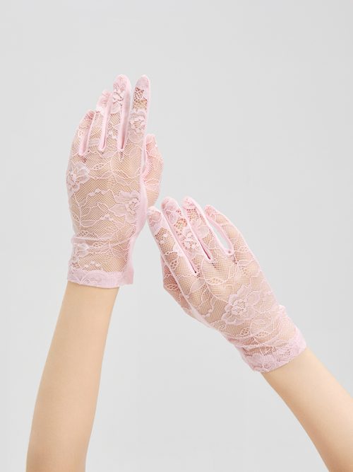 Wrist-Length Lace Gloves for Women