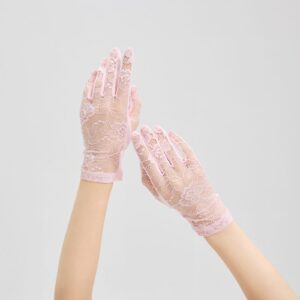 Wrist-Length Lace Gloves for Women