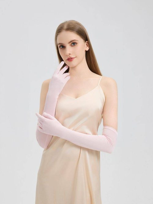Elbow-Length Silk Gloves for Women