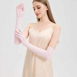 Elbow-Length Silk Gloves for Women