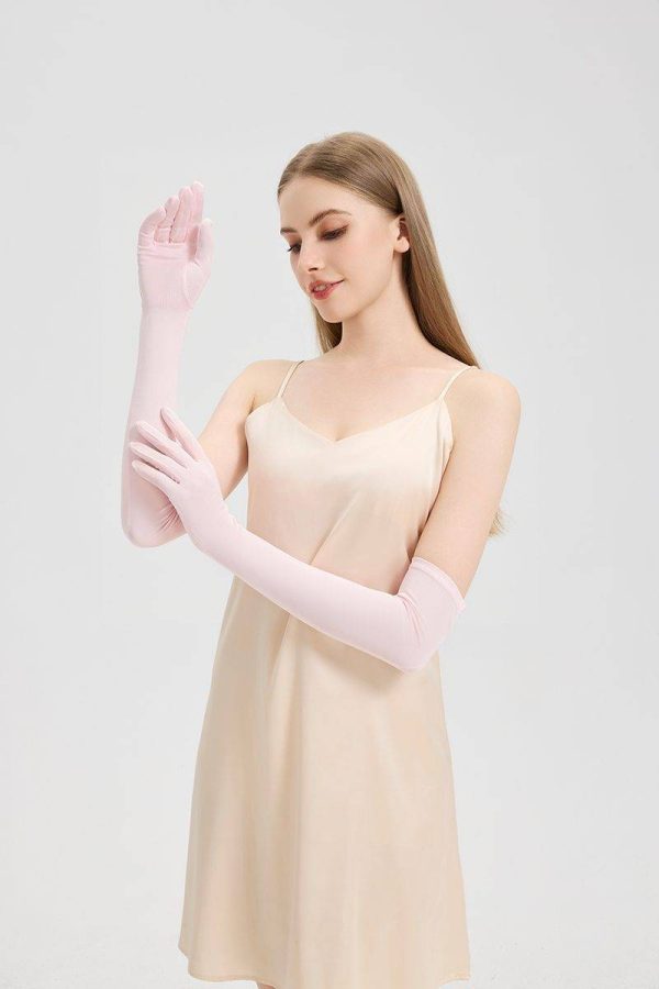 Elbow-Length Silk Gloves for Women