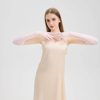 Elbow-Length Silk Gloves for Women