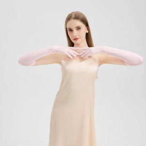 Elbow-Length Silk Gloves for Women
