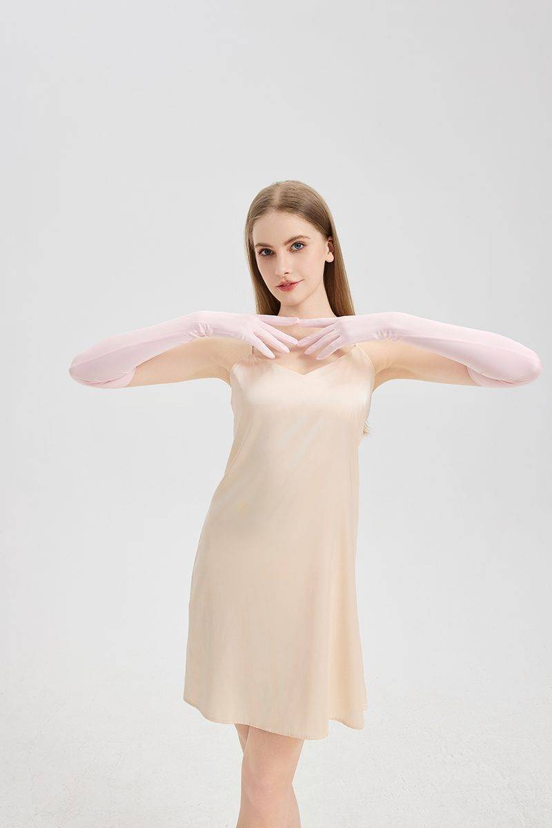 Elbow-Length Silk Gloves for Women